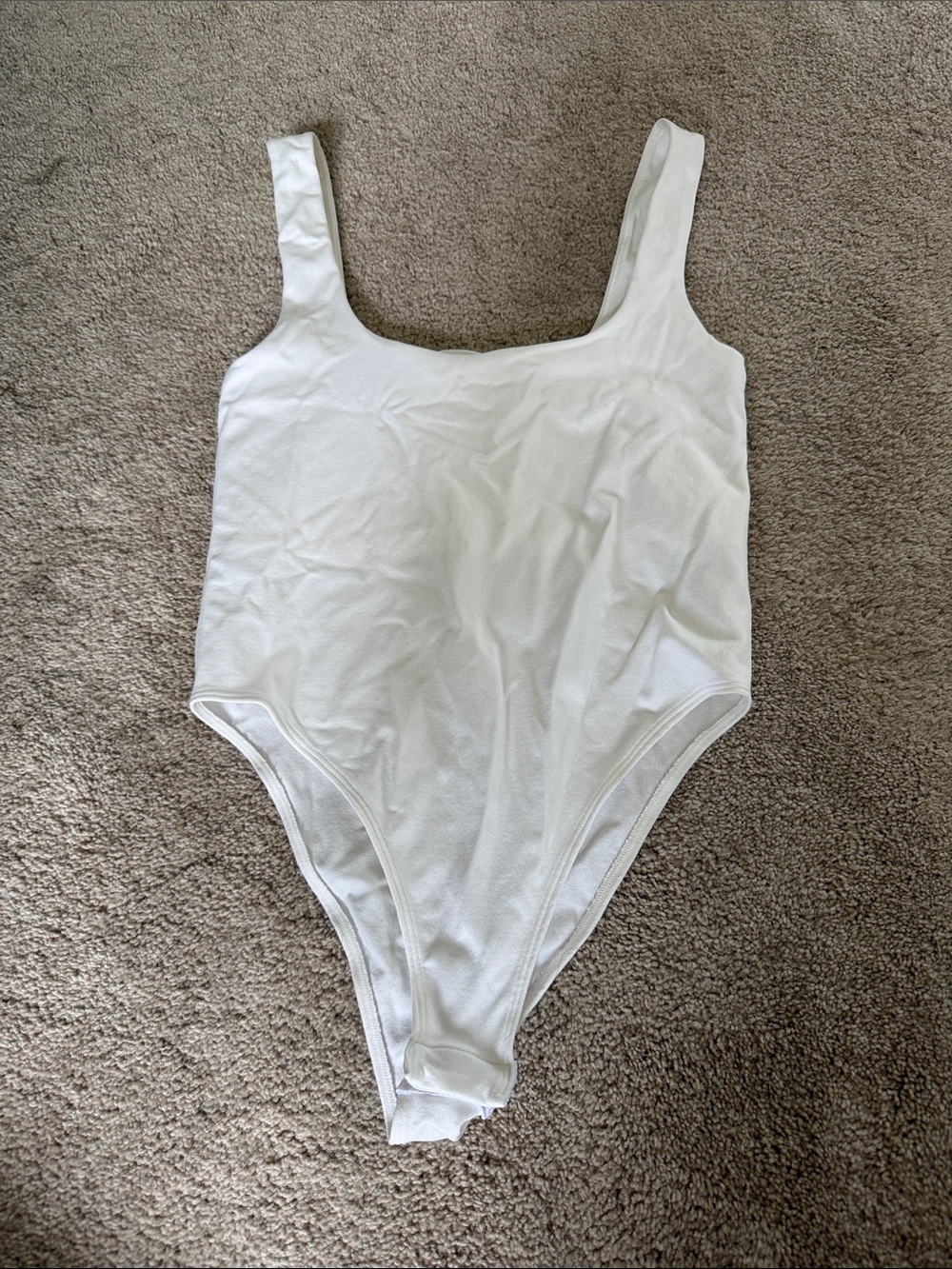 White Square-Neck Bodysuit
